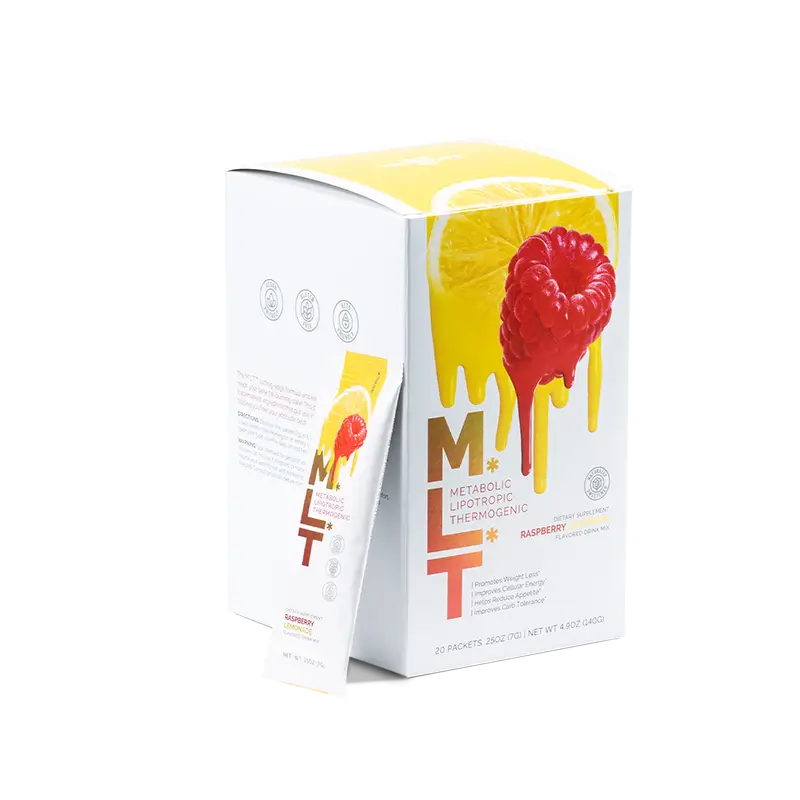 Box and Satchet of MLT Raspberry Lemonade Flavor